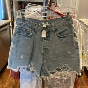 Donating 8-21 Women’s Forever 21 Cut Off Jeans Size 27”
